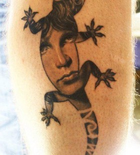 lizard king jim morrison tattoo on arm