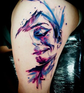 purple audrey tattoo