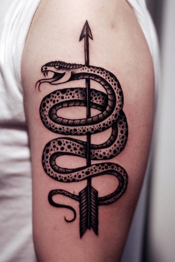 snake with arrow tattoo