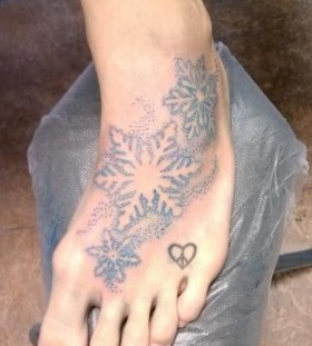 snowflake with heart tattoo