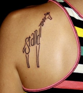 stand tall giraffe tattoo