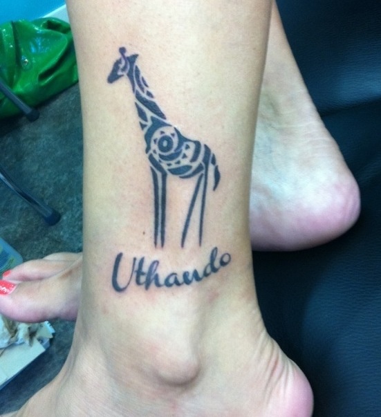 tribal giraffe tattoo