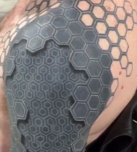 3D man to machine tattoo on arm