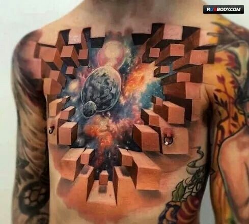 3D space illusion on chest