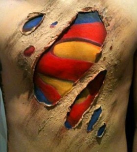 3D superman tattoo