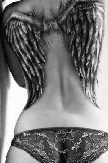 3D wings tattoo