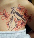 Bird Perch on Twigs Tattoo Sketch Designs For Girls (NSFW)