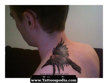 Black Raven Bird Tattoo Design