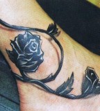 Ankle 3d Flower Tattoo for Women