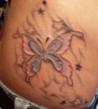 Lovely Butterfly Hip Tattoo Design