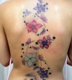 Butterfly and Flower Back Tattoos [NSFW]