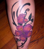 Hibiscus Flower Tattoos on Half Sleeves