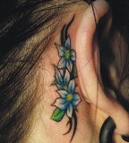 Flower Ear Tattoo Design