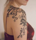 Floral Shoulder Tattoo for Women