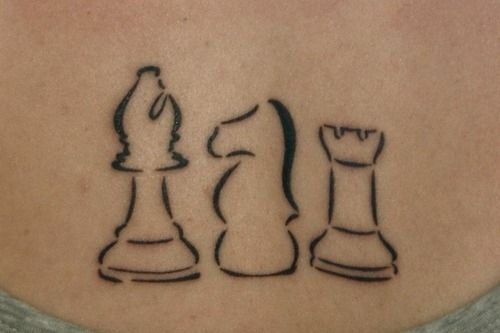 Accio black Harry Potter chess tattoo