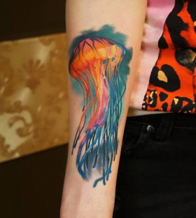 Adorable jellyfish arm tattoo