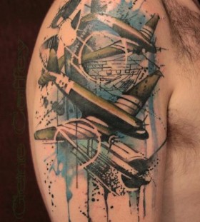 Airplanes arm tattoo design