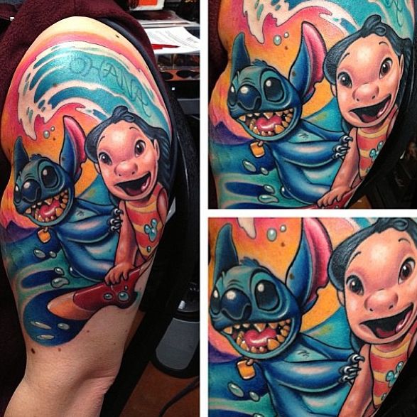 Amazing Lilo and Stitch tattoo