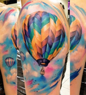 Amazing air balloon tattoo