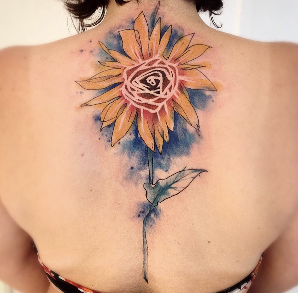 Watercolor Flower Tattoos.