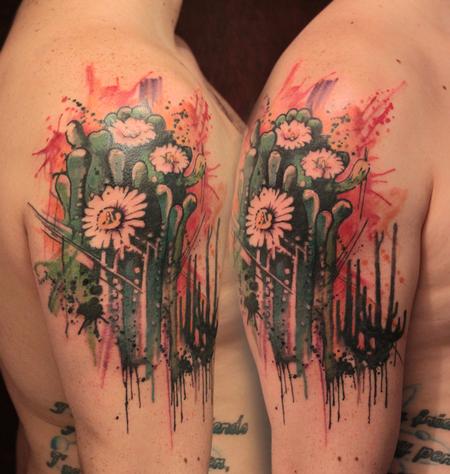 Amazing cactus arm tattoo