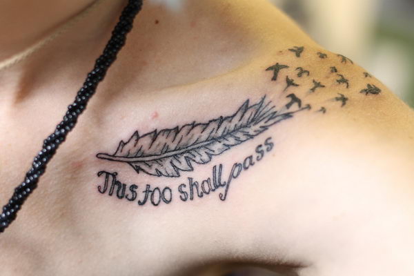 Amazing feather and birds tattoo