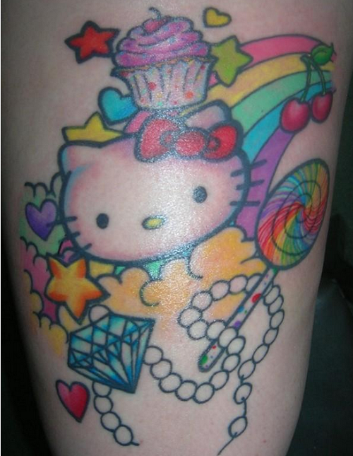Amazing hello kitty tattoo