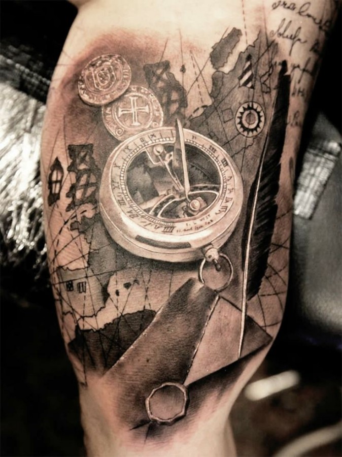 Amazing pocket watch tattoo