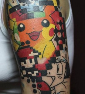 Amazing pokemon arm tattoo