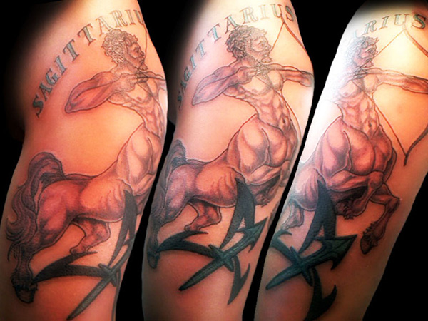 Amazing sagittarius arm tattoo