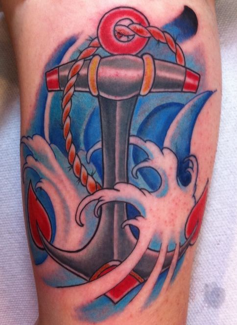 Anchor tattoo by Jon Mesa