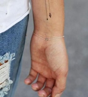 Anchors thin wrist tattoo