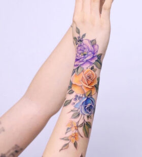 Arm Enfolded in Beautiful Flowers
