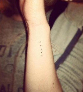 Arm's with five dots tiny tattoo