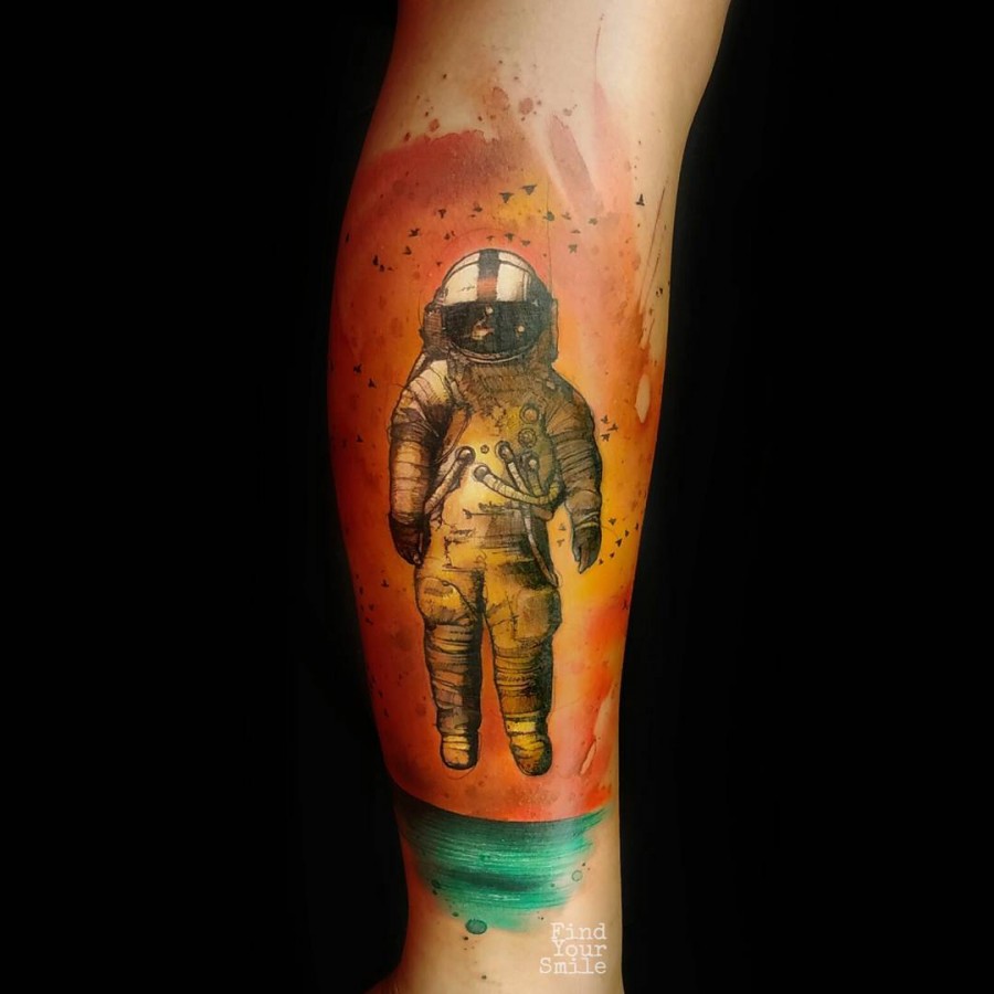 astronaut-watercolor-tattoo
