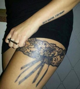 Awesome Roman numbers lace tattoo