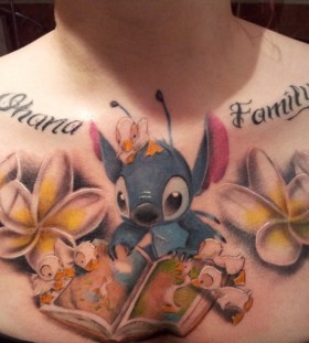 Awesome Stitch chest tattoo