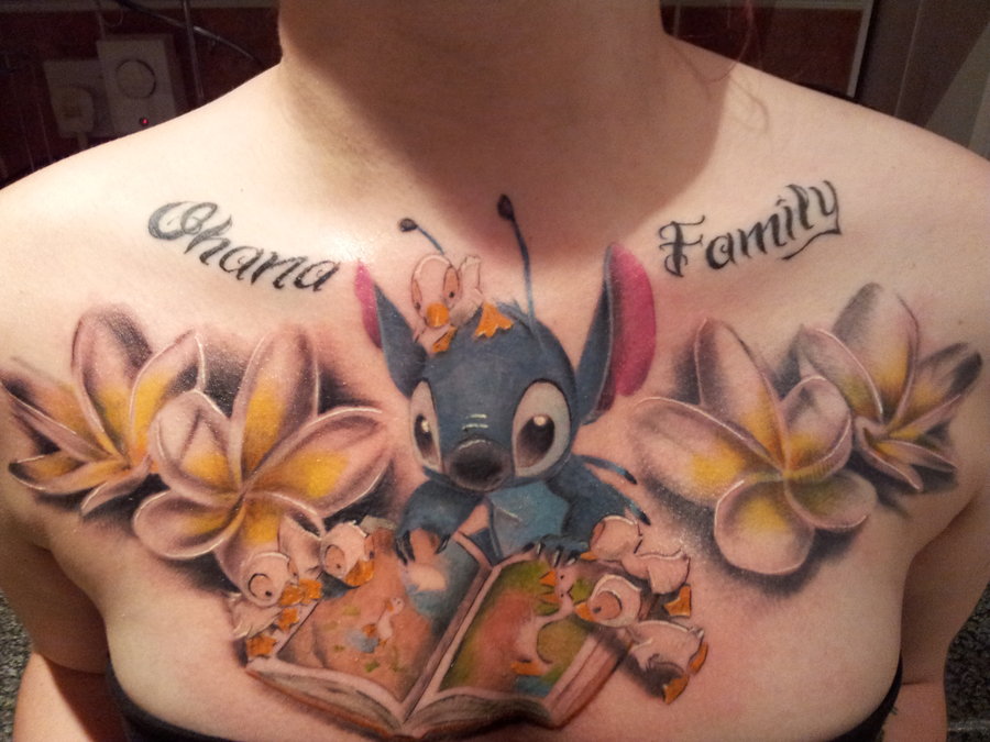 Awesome Stitch chest tattoo