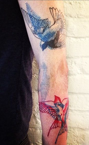Awesome birds arm tattoo