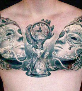 Awesome chest tattoo by Ellen Westholm