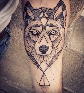 Awesome geometric wolf tattoo