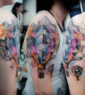 Awesome hot air balloon tattoo