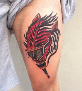 Awesome leg tattoo by James McKenna