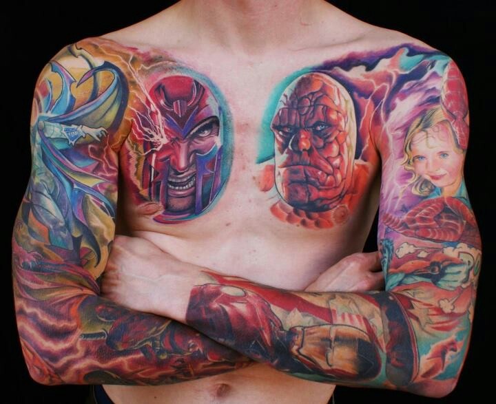 Awesome marvel’s characters tattoo