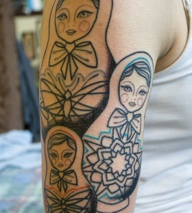 Awesome matryoshkas arm tattoo