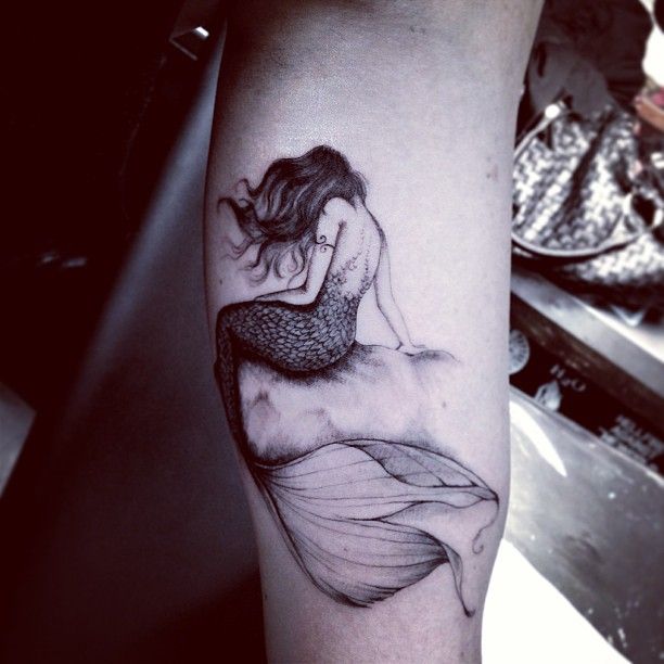 Awesome mermaid tattoo by Dr Woo
