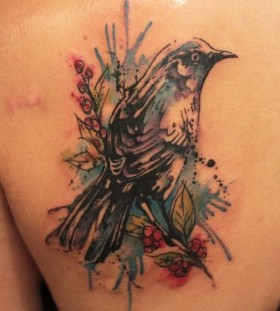 Awesome mockingbird back tattoo