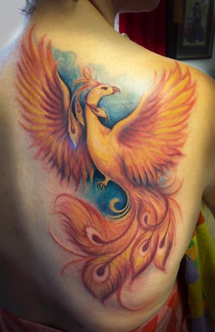 Awesome phoenix tattoo by Jessica Brennan