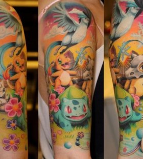 Awesome pokemon arm tattoo