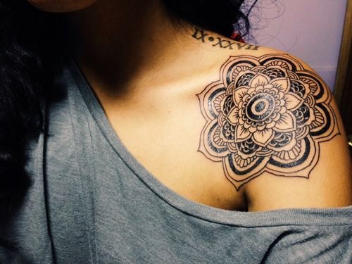 Awesome shoulder mandala tattoo